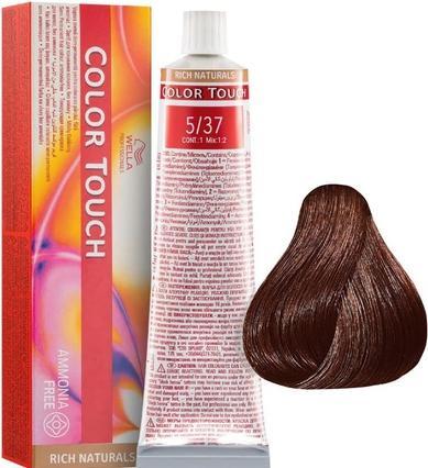 Wella Colour Touch Farba 60 ml 5/37 (5, 37 Light Brown Gold-Brown Permanent Hair Colour)