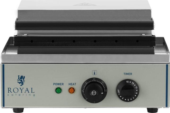 Produktbild Royal Catering Waffeleisen Edelstahl Profi Waffeln Am Stiel Waffelsticks Corn Dogs 1500 Watt