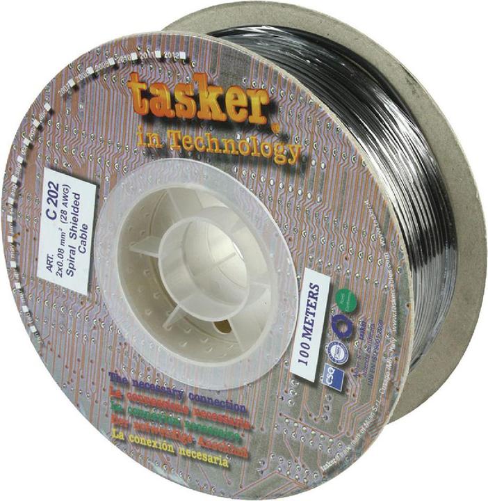 Actual product image Tasker Microphone cable on reel 2x 0.08 mm² 100 m black (100 m)