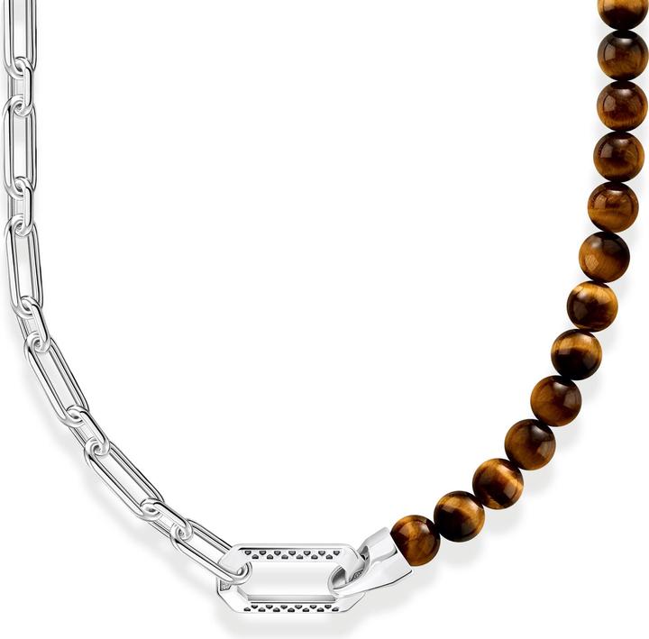 Immagine prodotto Thomas Sabo Collana con perline marroni, argento annerito (Argento 925, 55 cm)