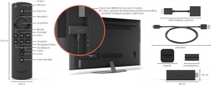 Immagine prodotto Amazon Fire TV Stick (2021) incluso il telecomando vocale Alex (8 GB, Sistema operativo antincendio)