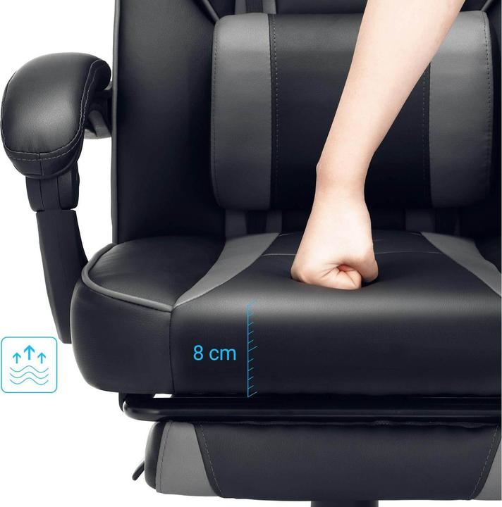 Image du produit Songmics Chaise de jeu, OBG073B03V1 Similicuir gris, piétement noir