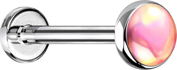 Immagine prodotto Star Piercing Micro Labret argento con disco rosa iridescente (Acciaio chirurgico 316L, senza ottone)