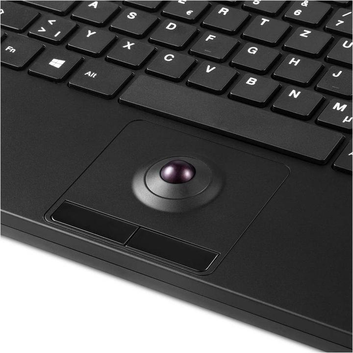 Produktbild Perixx PERIBOARD-526 H DE, Kabelgebundene Mini-USB-Tastatur mit Trackball - Scherentasten - 2 USB-Hu (DE, Kabelgebunden)