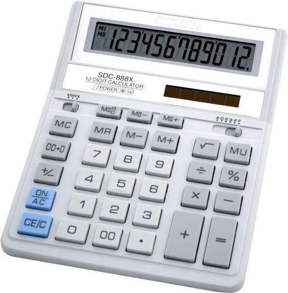 Actual product image Citizen SDC-888X calculator Desktop Basic White (Batteries, Solar cells)