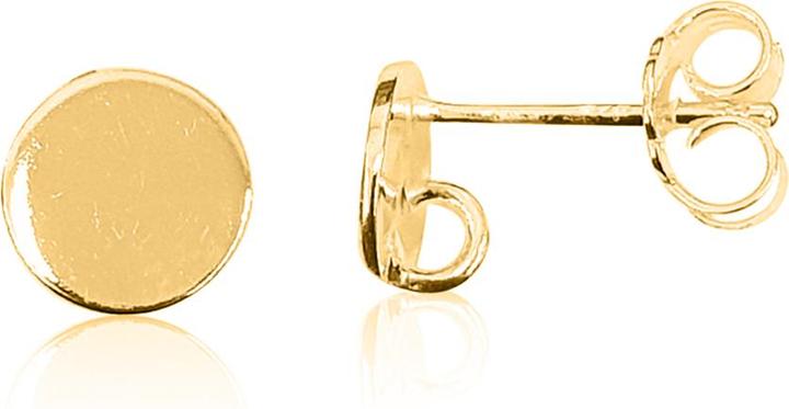 Leyda Scheiben Ohrstecker Brisur (Silber 925, vergoldet 750 / 18 K Gold)
