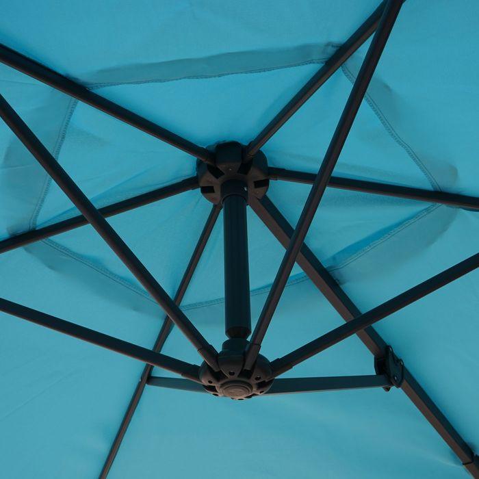 Image du produit Mendler Parapluie, Parapluie de balcon Parasol, 3m inclinable, polyester alu/acier 9kg, turquoise - 273 (3 m)
