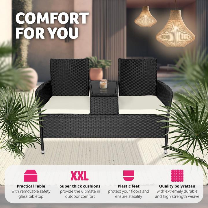 Image du produit tectake Banc de jardin en rotin