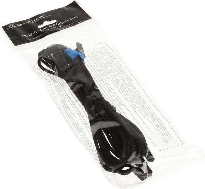 Actual product image Silverstone 6+2 PCIe cable (2x) for modular power supplies