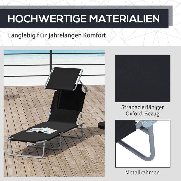 Image du produit Outsunny Bain de soleil avec protection solaire (187 cm)