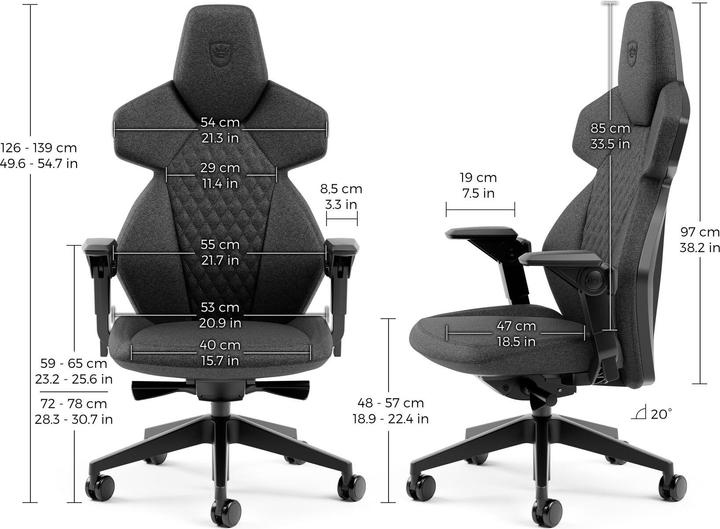 Actual product image noblechairs DAWN TX gaming chair - granite