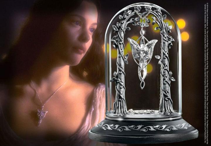 Actual product image Noble Collection Lord of the Rings jewellery display case for Arwen's Evening Star (Pewter, Glass, Wood)