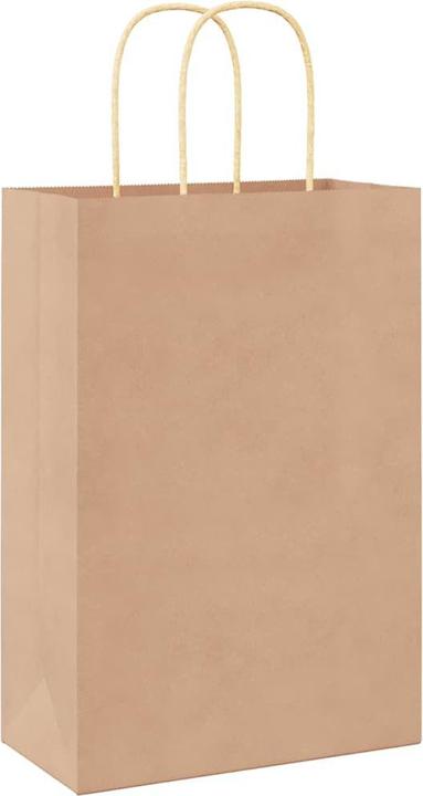 Immagine prodotto VidaXL Sacchetti di carta kraft 50 pezzi con maniglia marrone 22x11x31 cm (Borsa da regalo, 50 x)