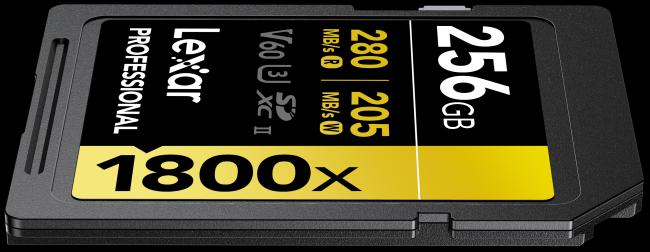 Actual product image Lexar Professional Gold Series (256 GB, SDXC, U3, UHS-II)
