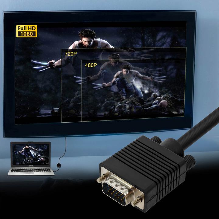 Immagine prodotto LinQ Cavo VGA maschio-maschio, 3 m Adattatore video nero (3 m, VGA)