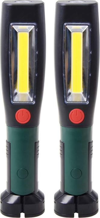 Image du produit Filmer Lot de 2 lampes de travail LED 2en1 avec pied magnétique et crochet rotatif (250 lm)