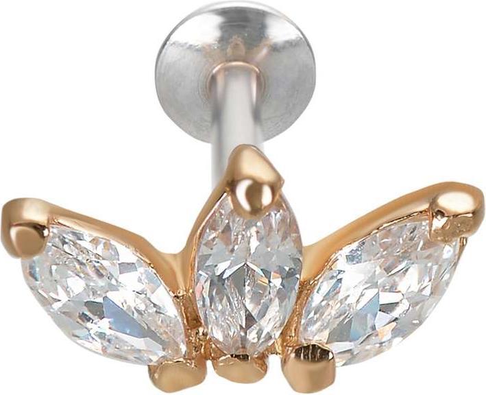 Immagine prodotto Bijouteria Piercing orecchio (Rivestimento in PVD (colore oro), Argento 925, Zirconia)