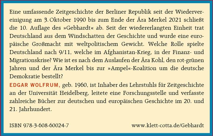 Produktbild Gebhardt Handbuch der Deutschen Geschichte / Gebhardt: Handbuch der deutschen Geschichte. Band 24 (Deutsch, Edgar Wolfrum, 2024)