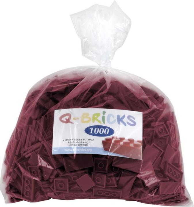 Actual product image Q-Bricks Building Blocks Tiles Reddish Brown