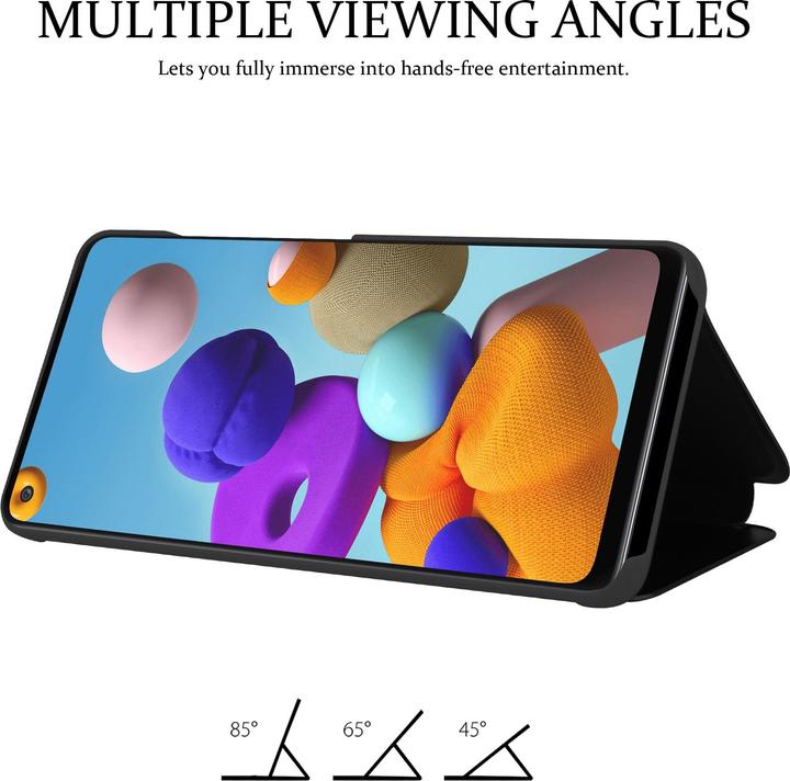Actual product image Cadorabo Book Smart View Mirror Cover (Samsung Galaxy A21s)