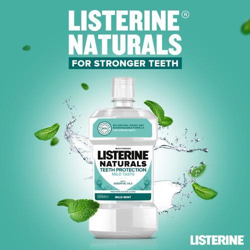 Produktbild Listerine Naturals Teeth Protection Mild Taste Mouthwash (500 ml, Mundspülung)
