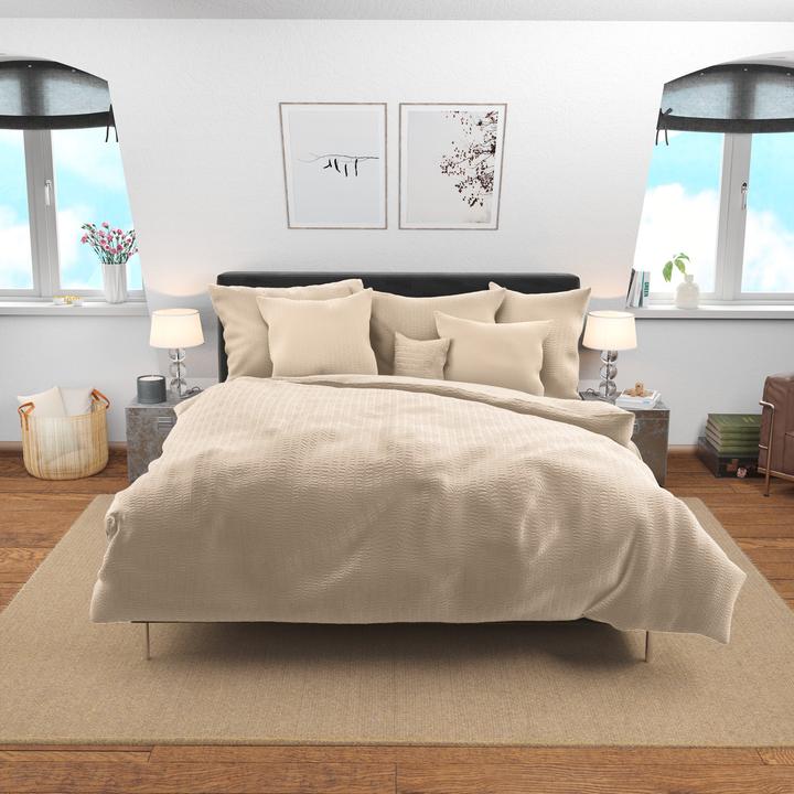 Image du produit Lotus Bettwaren Parure de lit en satin seersucker uni (Housse de couette, 200 x 210 cm)