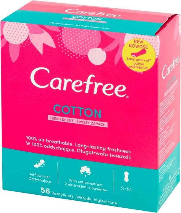 Actual product image Carefree Cotton (56 x, Panty liners)