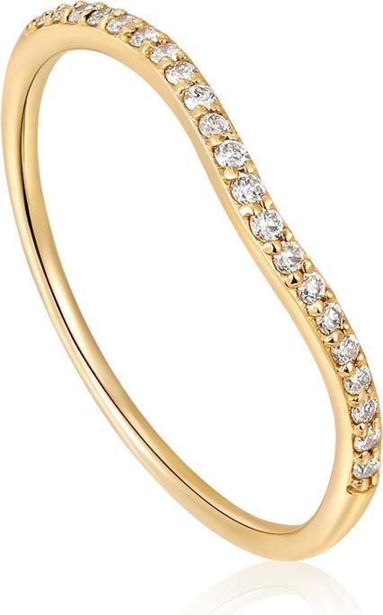 Actual product image Ania Haie 14ct Gold Magma Diamond Ring (50, 950 Palladium)