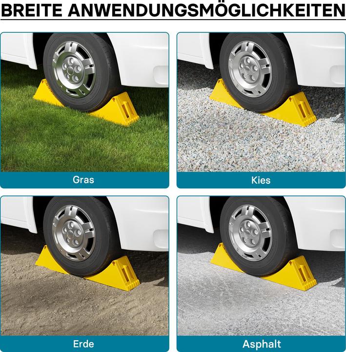 Produktbild Wiltec Unterlegkeile LKW 6,5t Bremskeil Anhänger Hemmschuhe Anhängerkeil