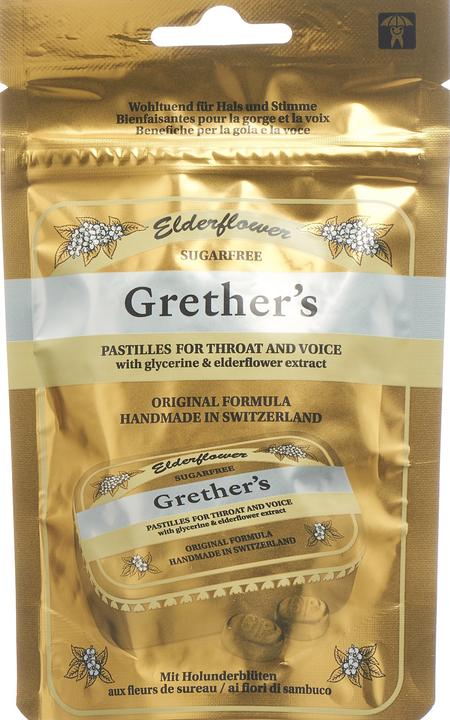 Actual product image Grethers Elderflower Pastilles without Sugar Pastilles (1 Piece)