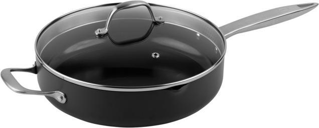 Actual product image Zyliss Bratpfanne mit Glasdeckel Ultimate Pro PFAS-frei 28 cm (28 cm, Frying pan, Stainless steel, Aluminium)
