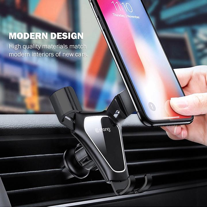 Actual product image Crong Gravity Auto-Clip CRG-CH4-BLK car mount