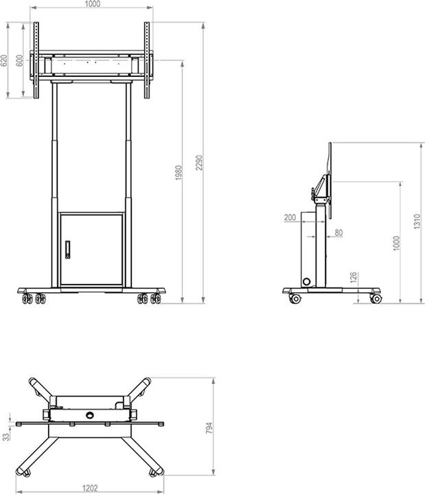 Actual product image Hagor HP Twin Lift M-B 140-218cm (Ground, 86", 120 kg)