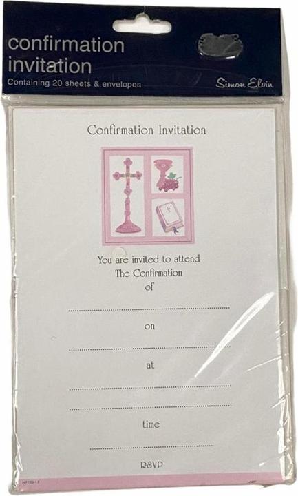 Actual product image Simon Elvin Confirmation Invitations (Pack of 20) (20 x)