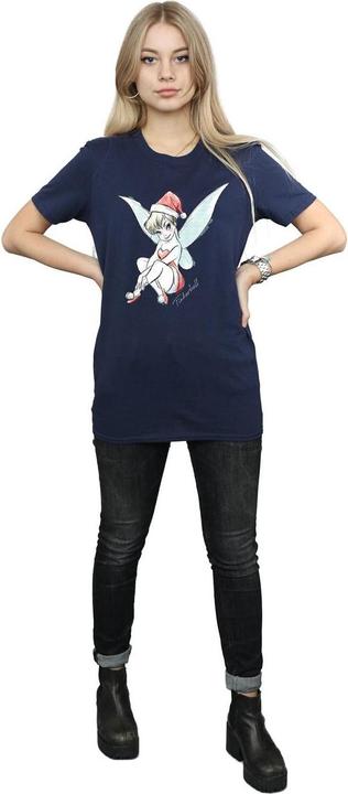 Actual product image Disney Womens/Ladies Tinkerbell Christmas Fairy Cotton Boyfriend T-Shirt (XXL)