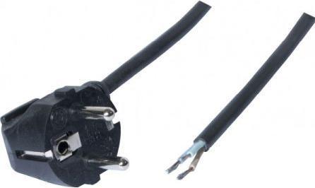 Exertis Connect Netzanschlusskabel, Schutzkontaktstecker an offenes Adernende, schwarz, 3.0 m (3 m)