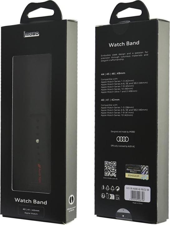 Produktbild Karl Lagerfeld Sport Red Logo Silicone Watch Strap for Apple Watch 40 / 41 / 42 mm - black (Silikon)