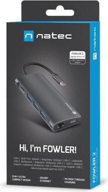 Produktbild Genesis HUB USB-C 8 IN 1 FOWLER 2 3X USB 3.0 HUB HDMI 4K USB-C (USB-C, 8 Ports)