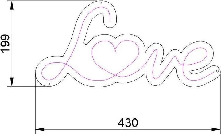 Immagine prodotto Vegas Lights Neon Sign Love (43 cm, Interno)