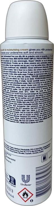 Nährwerte und Zutaten Dove Deospray (Spray, 150 ml)