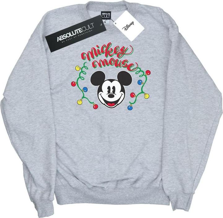Actual product image Disney Mens Mickey Mouse Christmas Light Bulbs Sweatshirt (XL)