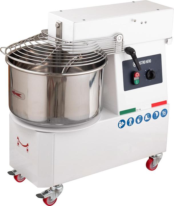 Produktbild Gastro Hero Spiral-Teigknetmaschine PROFI V mit Rollen - variabler Kopf (750 W)