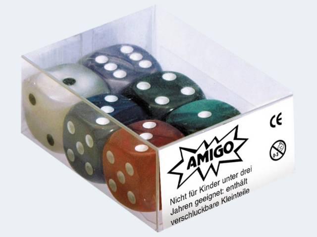 Produktbild Amigo 6 Würfel 16mm Perlmutt 6 verschiedene Farben