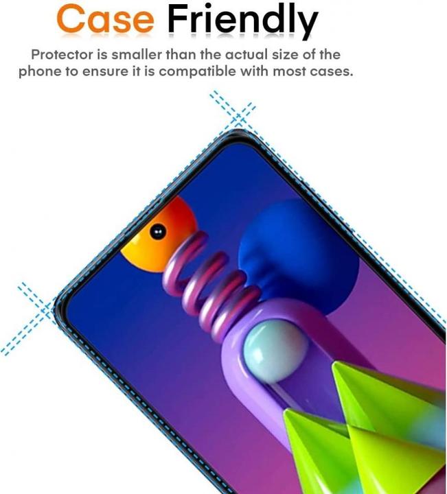 Actual product image Screenguard Samsung Galaxy M51 Full Screen Protective Glass Film 2.5D 9H (1 Piece, Samsung Galaxy M51)