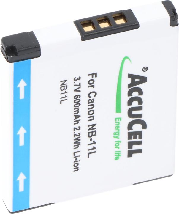 Actual product image AccuCell Battery suitable for Canon NB-11L, NB-11LH Battery, Ixus 125 HS, 240, PowerShot A2300 (Rechargeable battery)