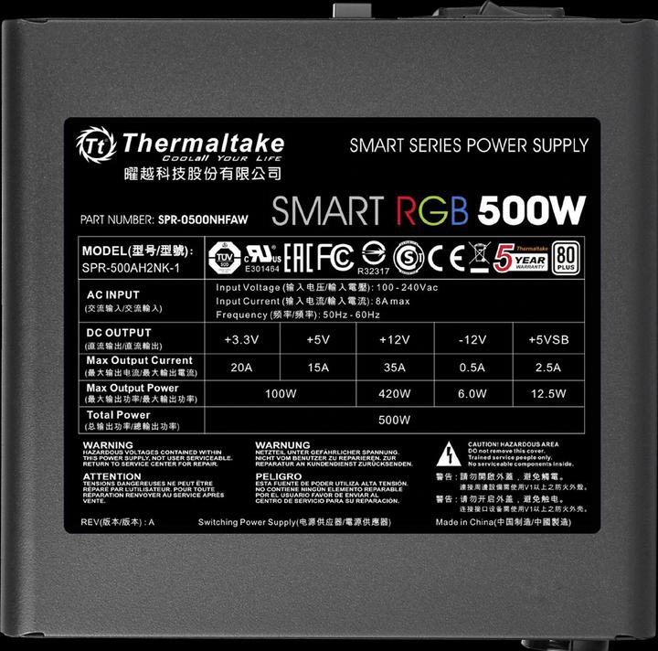 Immagine prodotto Thermaltake RGB intelligente (500 W)