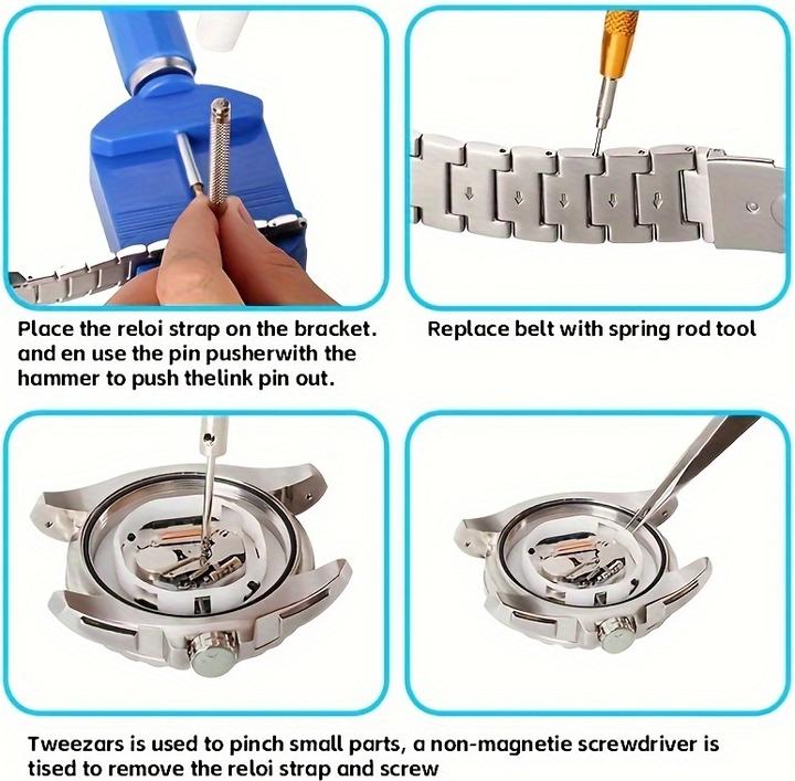 Immagine prodotto PhoneLook Uhren Reparatur Werkzeug Set (147 Teile) Komplettes Uhrenmacher Kit