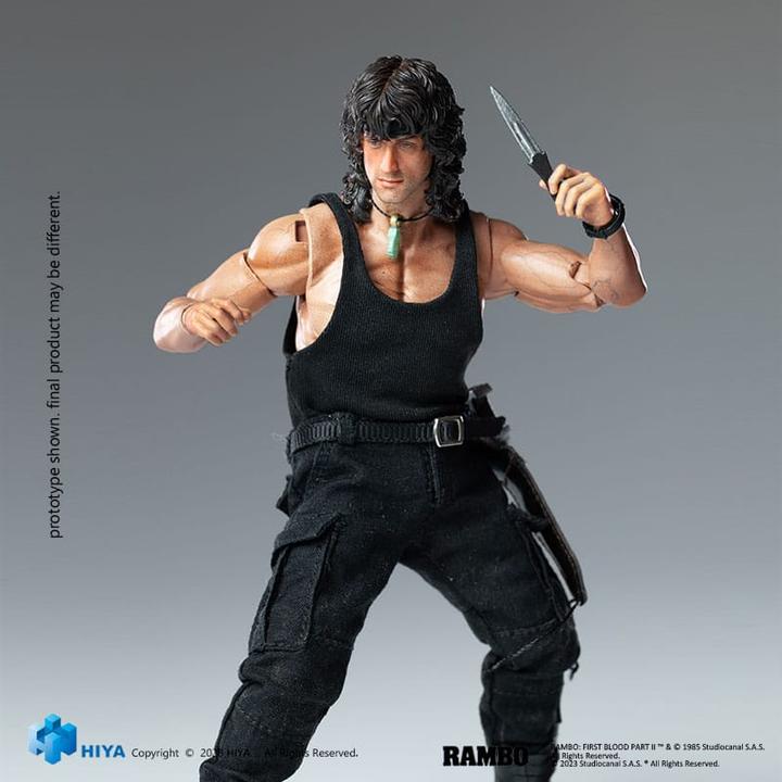 Actual product image Hiya Toys First Blood II Exquisite Super Series Actionfigur 1/12 First Blood III John Rambo 16 cm