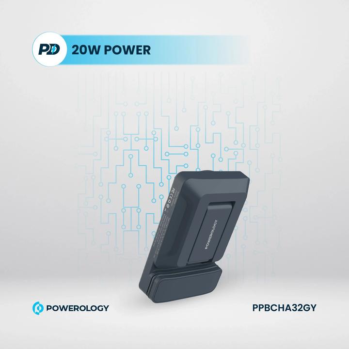Actual product image Powerology Car Mount 5000mAh Power Bank With Magnetic Wireless Charger (5000 mAh, 20 W)