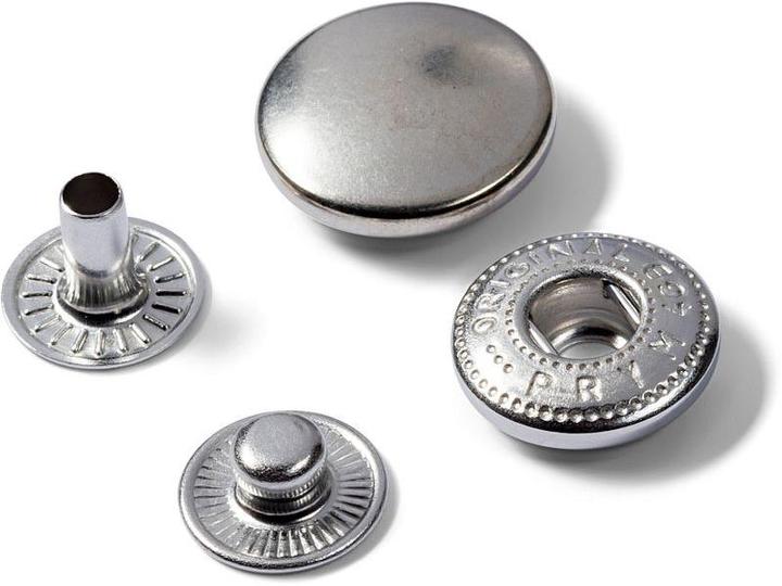 Actual product image Prym Push button anorak, to refill, silver 15 mm, card 10 pcs.
